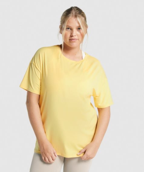 Women's Gymshark Whitney Oversized T-Shirts Yellow | CA N8537D